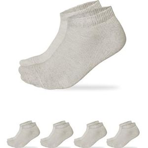 VITSOCKS Heren Linnen-Katoen Dunne Lichte Sneaker Sokken (4 PAAR) Zomer Ademend, lichtbeige, 39-41