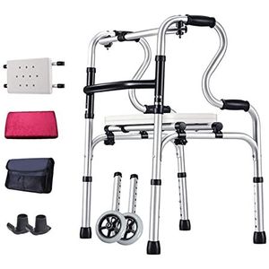 Looprek op wielen, Rollator Walker met wielen en zitting voor senioren, ouderen en gehandicapten.