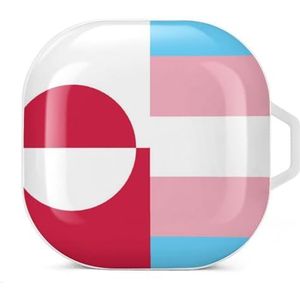 Greenland Transgender Vlag Oordopjes Hoesje Compatibel met Samsung Hard Shell Beschermhoes Wit-Stijl