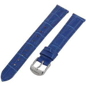 Timex Dames T7B945GZ 16 mm blauw Croco patroon lederen horlogeband, riem