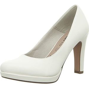 Tamaris Klassieke pumps voor dames, hakschoenen, Touch-it-voetbed, mat wit, 37 EU