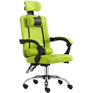 Werkstoel Bureaustoel Directiestoel Computer Stoel Terug Eenvoudige Thuis Stoel Liggende Kantoor Slaapzaal Draaistoel Gaming Stoel Bureaustoel Bureaustoelen Computer Stoel (Color : Grün, Size : With