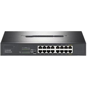 SOEWGAIJI 16-Port Gigabit Ethernet Switch Netwerk-SG1000M Hub Internet Splitter Plug and Play VLAN Auto MDI/MDIX TL-SG1016DT (Kleur: EU-adapter)
