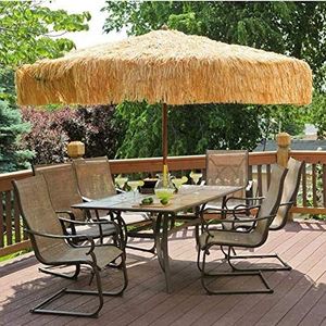 Tuinparasol, natuurlijke stro-parasol, diameter 2,7 m, hoogte 2,3 m, voor strand, zwembad, zonder basis