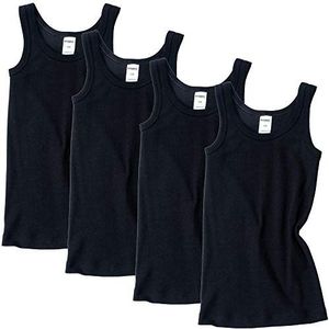 HERMKO 2800 Pack van 4 jongens vest gemaakt van 100% bio-katoen, tank top Direct uit The Factory, Zwart, 2-3 jaar