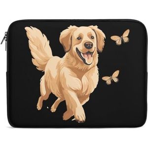 Gouden Hond Vlinder Laptop Sleeve Tas Shockproof Notebook Computer Pocket Tablet Draaghoes