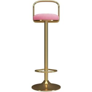 Bar Barkrukken Barkruk Stoel Goud Ijzeren Poten Voetsteun en Rug Draaistoel Eetkamerstoel In Hoogte Verstelbaar for Keuken Pub Café,Max. Krukken (Size : Pink)