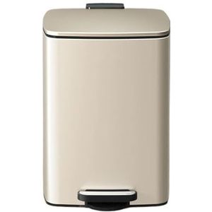 Modieuze afvalbak for binnen, 20/30 liter afvalbak van geborsteld roestvrij staal, vierkante pedaalemmer met deksel en binnenemmers, handsfree afvalbak van staal for thuiskantoor, meer opbergruimte(Cr