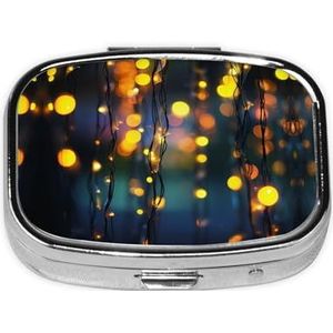 Pillendoos, Snap Shut Deksels Reizen Pillendoos, Draagbare Lange Termijn Opslag Pil Organizer voor het Dragen in Zakken, Portefeuille, Reizen, Werk (Gekleurde Lichten)