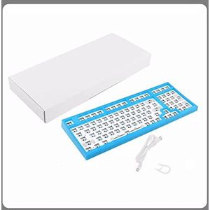 Mechanische gaming-toetsenbordset compatibel met 3/5-pins compatibel voor kersen/gateron/kailh 98-toetsen veelkleurig DIY Hot Swap mechanisch toetsenbord voor gamers typists (transparant blauw)