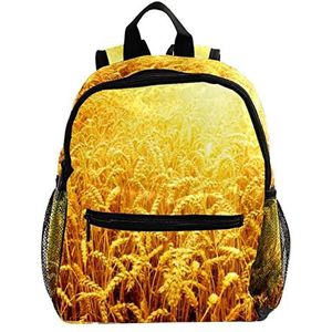 Herfst Geel Grain Ear Leuke Mode Mini Rugzak Pack Bag, Meerkleurig, 25.4x10x30 CM/10x4x12 in, Rugzak Rugzakken
