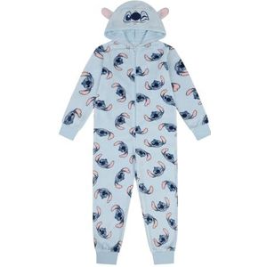 Disney Meisjes Lilo en Stitch Blauw Fleece Slaappakje Stitch Kinderen Kinderen Onesie, Blauw, 7-8 jaar