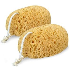 MainBasics Exfoliërende schuimbadsponzen - grote douchelooffa's met zachte textuur - 2 stuks