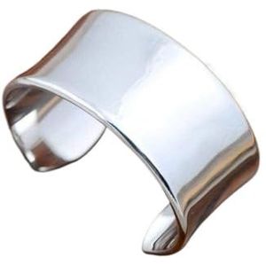 Aanpasbare ring, hip-hop ring Retro Bangle 999 Sterling Zilveren Bangle Sieraden Effen Zilver Gladde Gebogen Breedte Vrouwelijke Sterling Zilveren Bangle Armband