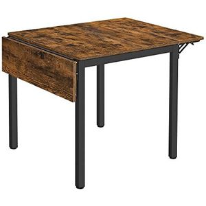 VASAGLE eettafel, inklapbare keukentafel voor 2-4 personen, voor kleine ruimtes, vintage bruin-zwart KDT077B01