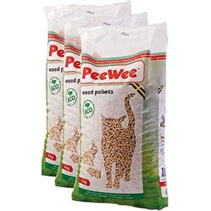 PeeWee Houtkorrels Kattenbak vulling 3x9kg (42L)