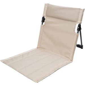 VIGAN Outdoor Opvouwbare campingstoel Tuinpark Enkele Luie Stoel Rugleuning Kussen Picknick Camping Opvouwbare Stoel Strandstoelen (Beige)