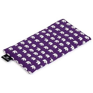 Yoga Studio Biologisch oogkussen - 23cm x 12/13cm, biologisch lavendel- en lijnzaadgeurend yogakussen voor vermoeide ogen en hoofdpijn - olifant paars