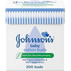 Johnson's Baby 9028800 Katoenen knoop,200 Stuk (1er-pakket),Wit