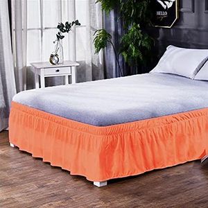 Bedrok geplooide beddengoed rok zonder oppervlak elastische band voor bed Queen King Size gegolfde bedrokken gegolfde bedbodem 73 (kleur: CQ002-22, maat: 100 x 200 cm)