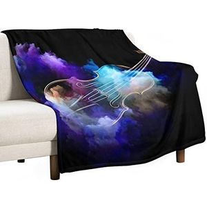 Kleurrijke verf viool flanel deken pluche gezellige donzige deken gooien deken voor bank bed 60 ""x 80