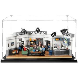 Acryl Display Case Box voor Lego Ideas Seinfeld 21328 Bouwstenen Model Set, Stofdicht Transparant Clear Display Box Showcase (Het model NIET inbegrepen)(black base)