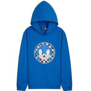 SONIC THE HEDGEHOG Shadow Sweatshirt met capuchon jongens tieners, warme sweatshirts pullover kinderen Shadow Knuckles Tails, cadeau-ideeën voor kinderen, Blauwe pailletten, 9-10 jaar