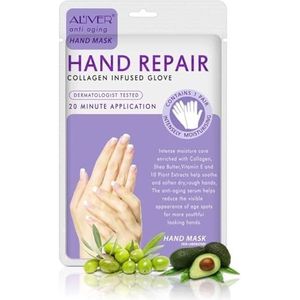 P-Beauty Handmasker lavendel | vochthandschoenen handen | collageen en vitaminerijk handmasker voor gebarsten, droge, ruwe handen | handcrème & verzorgende crème | anti-aging | peeling handmasker | 1