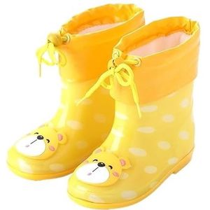 Regenschoenen for jongens en meisjes, regenlaarzen, waterdichte schoenen, antislip regenlaarzen(Color:YELLOW+Cotton,Size:29/20)