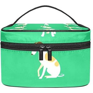 Whippet make-up organizer tas, reismake-up tas organizer case draagbare cosmetische tas voor vrouwen en meisjes toiletartikelen, Meerkleurig, 22.5x15x13.8cm/8.9x5.9x5.4in
