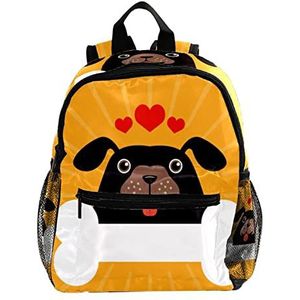 Mini Rugzak Pack Tas Oranje Hond Leuke Mode, Meerkleurig, 25.4x10x30 CM/10x4x12 in, Rugzak Rugzakken