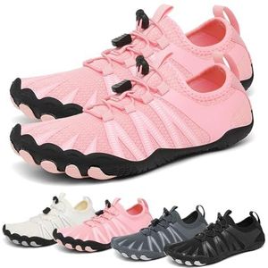Waterschoenen voor dames en heren, sneldrogend, antislip, ademend, brede teen, aquaschoen, voor strand, zwemmen, wandelen, fitness, gym, outdoorsport, roze, 42 EU