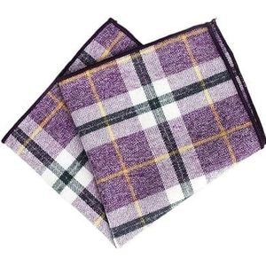 Geruite kleurrijke katoenen zakdoeken Geweven bedrukte geruite zakvierkant Heren casual gestreepte vierkante zakken (Color : 11)