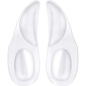 Twee-in-één booghielkussen platte voet voetboogondersteuning orthopedische binnenzool gel zachte zelfklevende antislip en schokabsorberende inlegzolen (Ivoor, maat L)