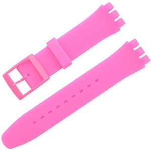 LUGEMA Candy Kleur Siliconen Band Compatibel Met Swatch 12mm 16mm 17mm 19mm 20mm Transparante Mode Vervanging Armband Band Horloge Accessoires: (Color : Rose pink, Size : 19mm)