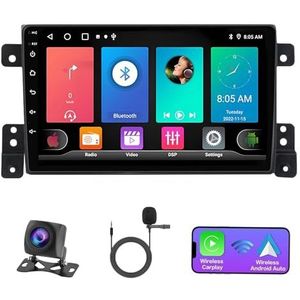 Android 14 2 Din Autoradio voor Suzuki Grand Vitara 3 2005-2015 - Steun Carplay Android Auto DSP-9"" Touchscreen Auto Stereo Met Stuurwielbediening WIFI 4G Bluetooth Split-Screen(P2 WIFI 4-Core 1G+32G)