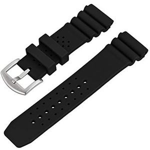 Tauchmeister PU armband reserveband zwart met gesp 24 mm