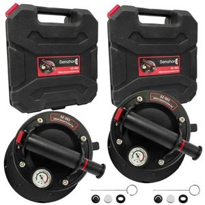 2 stuks Glasheffer Vacuümzuigheffer met Manomete Professionele Sterke Glazen Zuignappen met een Draagvermogen 200kg geschikt voor Zwaar Glas Tegels Leisteen voor Materiaaltransport Inclusief