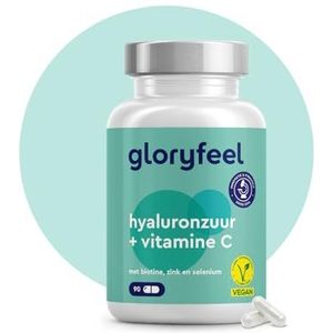 Hyaluronzuur (ActiHyal®) + Vitamine C + Biotine + Zink + Selenium - 90 capsules voor 3 maanden voorraad - Premium grondstof voor een hoge zuiverheidsgraad (95%) - Voor huid, gewrichten, botten en haar