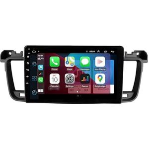 Android 12 autonavigatie in-dash autoradio-ontvanger voor Peugeot 508 2011-2018 dubbel Din 9 inch touchscreen autoradio met satellietnavigatie Bluetooth handsfree RDS SWC (Color : 8Core 2+32G)