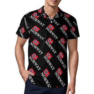 Noorwegen National Pride Golf Polo-Shirt voor heren, zomer T-shirt met korte mouwen, casual sneldrogende T-shirts XL
