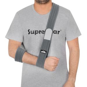 supregear Arm Sling, Verstelbare Lichtgewicht Comfortabele Schouderbrace, Ademende Medische Ondersteuning voor Gewonde Hand/Elleboog, 180cm, Donkergrijs
