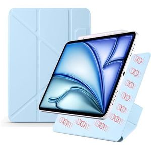 For ipad Air 11""(2024)/Air 4/5 10.9"",Magnetic Attachment Slim Trifold Cas Auto Wake/Sleep,Multi-Viewing Angles,Slim Light Shell Cover(Blu)