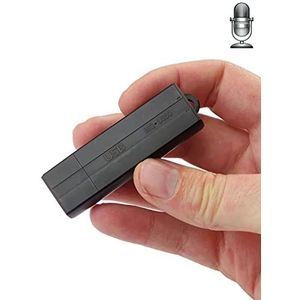 SPY TEC | Micro spionagerecorder in USB-stick - Lange batterijduur tot 25 dagen - 288 uur opname - geluidsdetectie - 8 GB intern geheugen - Made in Korea
