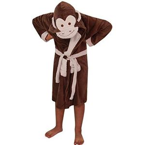 A2Z 4 Kids Unisex Super Zacht 3D Dier Detail Badjas Dressing Gewaad Nachtkleding - Bathrobe Monkey 3-4