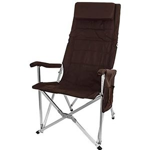 Campingstoel Tuinstoel Vissen Stoel Met Opvouwbare Rugleuning Camping Ultralight Aluminium Buis Stoel Kruk Met Zachte Armsteun Outdoor Break Fauteuil Klapstoel Strandstoel(Brown)