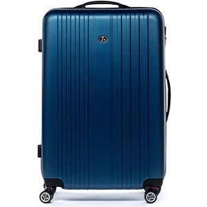 FERGÉ Toulouse Kofferset, harde schaal, 3-delig, handbagage 55 cm, L en XL, 3-delige hardshellkoffer, rolkoffer, 4 wielen, 100% ABS, koningsblauw, Koffer L, koffer