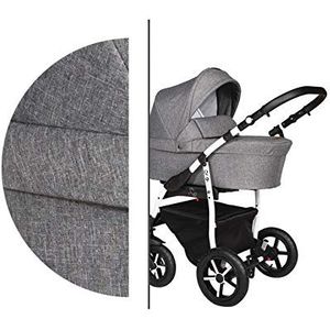 Reissysteem 3in1 Isofix Buggy Pram Carrycot Pushchair Q9 door ChillyKids 2in1 without baby seat Stone White Q9/178C