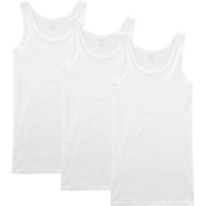 NUOZA heren tanktop 3 pack fijne rib hemden katoen alle maten en kleuren-wit,XXL
