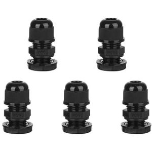 Waterdichte, witte kabelafsluiting, Kunststof nylon kabelsetconnectoren, 5 stuks IP68 kabelwartel PG7-PG16 for 3-14 mm meerkleurig nylon(Pg9l 8 Black)